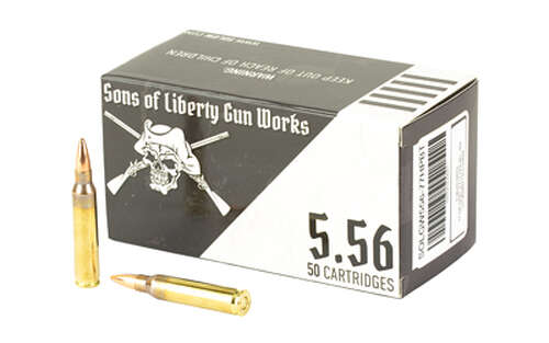 Ammunition Sons of Liberty Gun Works 556 223Rem|5.56NATO SOLGW 556NATO 77GR HPBT 50/1000